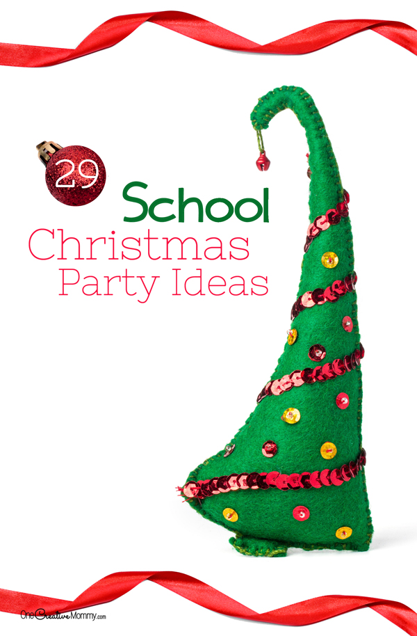 In charge of the classroom Christmas party this year? Check out 29 fantastic ideas to make your school party great! {OneCreativeMommy.com} Games, Crafts and Treats