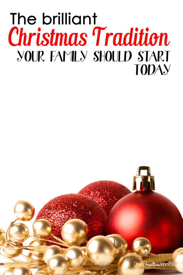 Check out the brilliant Christmas tradition that your family should start today! We're on year #2, and it's so much fun! {OneCreativeMommy.com}