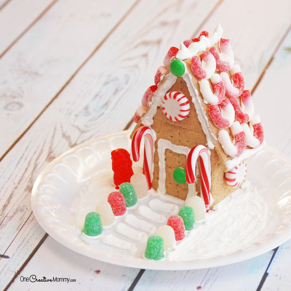 gingerbread graham cracker crackers easy build onecreativemommy steps christmas simple
