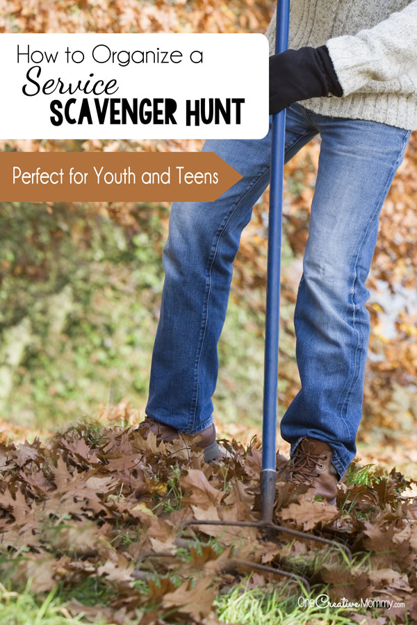 Help teens and youth learn gratitude with a Service Scavenger Hunt! {OneCreativeMommy.com} Tips for organizing and free printables