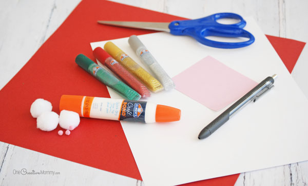 Paper Cone Santa Claus Kids Craft Materials {OneCreativeMommy.com}