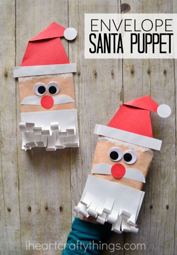 DIY Santa Gift Bags from Val Event Gal {Featured in 25 Amazing Santa Claus Christmas Crafts on OneCreativeMommy.com}