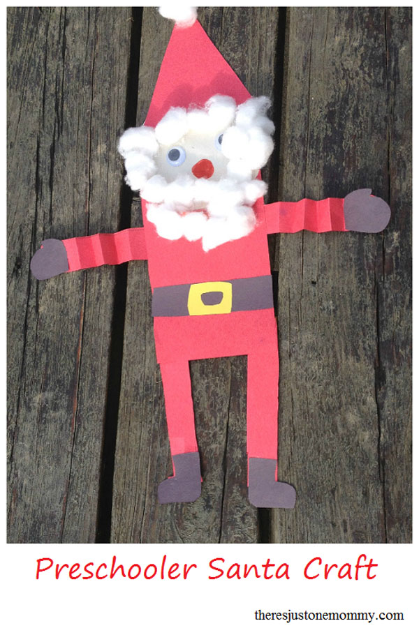 Preschooler Santa Craft from There's Just One Mommy {Featured in 25 Amazing Santa Claus Christmas Crafts on OneCreativeMommy.com}
