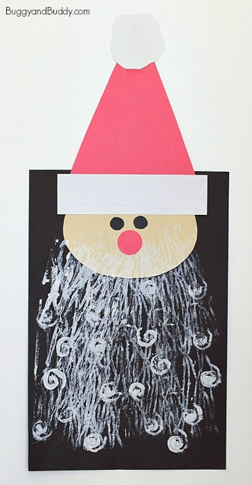 Printed Beard Santa Craft from Buggy and Buddy {Featured in 25 Amazing Santa Claus Christmas Crafts on OneCreativeMommy.com}