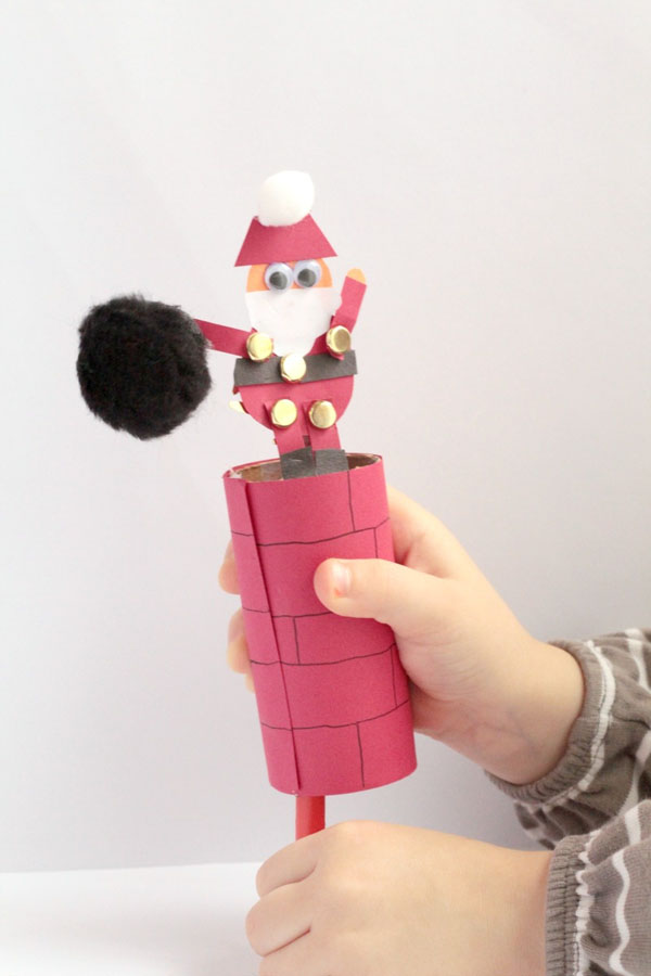 Help Santa Down the Chimney Craft from Sight and Sound Reading {Featured in 25 Amazing Santa Claus Christmas Crafts on OneCreativeMommy.com}