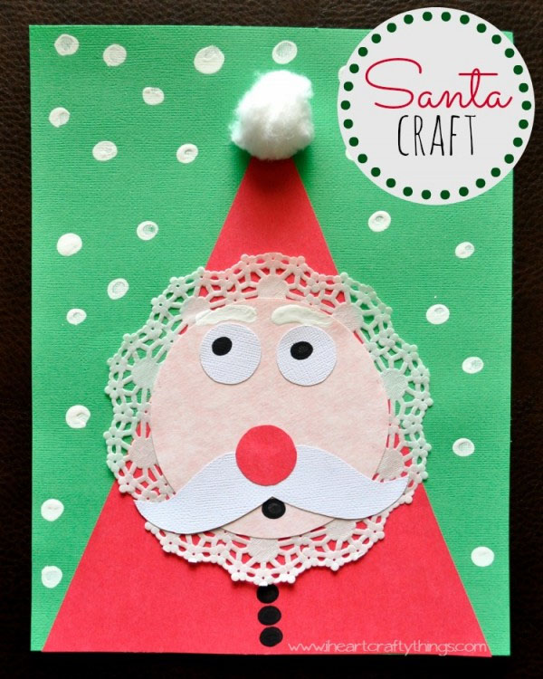 Kids Santa Craft from I Heart Crafty Things {Featured in 25 Amazing Santa Claus Christmas Crafts on OneCreativeMommy.com}