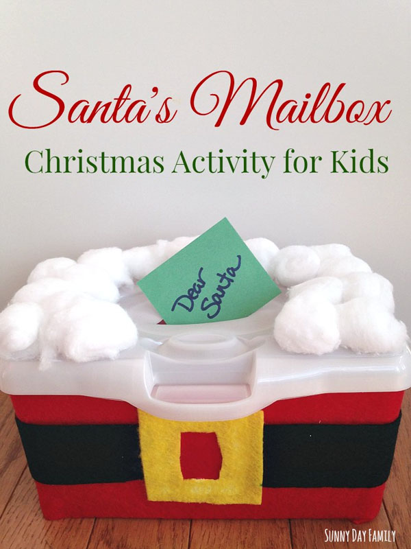 Santa's Mailbox Christmas Activity from Sunny Day Family {Featured in 25 Amazing Santa Claus Christmas Crafts on OneCreativeMommy.com}