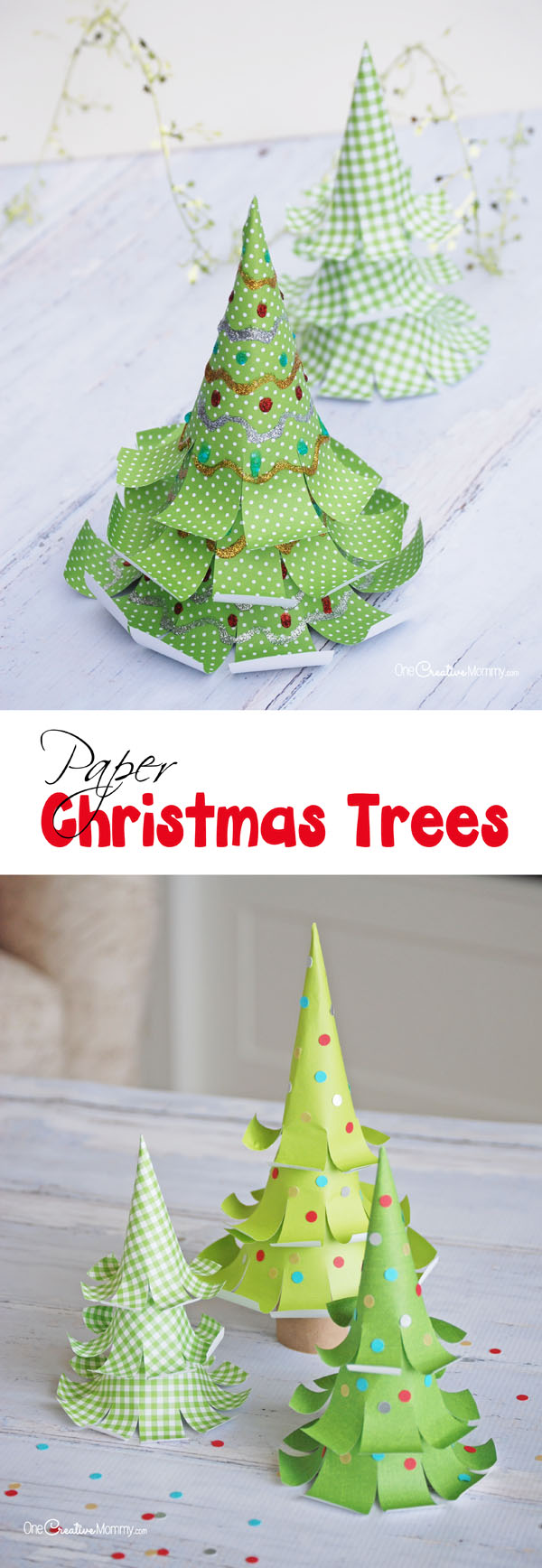 The Cutest Paper Christmas Trees! - onecreativemommy.com